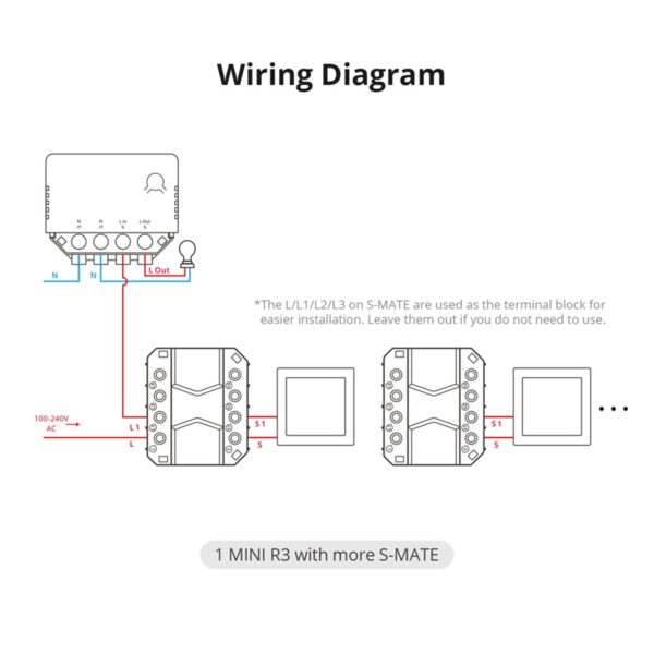 GloboStar® 80070 SONOFF S-MATE – Switch Mate 16A/3500W