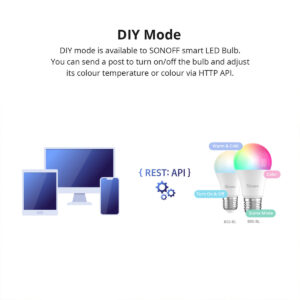 GloboStar® 80071 SONOFF B02-BL-A60 – LED BULB E27 A60 806lm 9W WiFi+Bluetooth CW (Cool White + Warm white) Dimming Smart Bulb 2700K-6500K