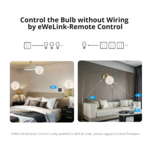 GloboStar® 80071 SONOFF B02-BL-A60 – LED BULB E27 A60 806lm 9W WiFi+Bluetooth CW (Cool White + Warm white) Dimming Smart Bulb 2700K-6500K