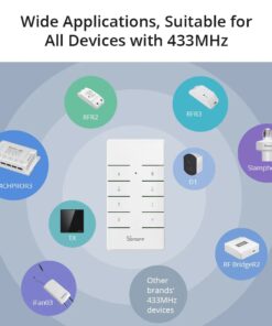 GloboStar® 80074 SONOFF RM433R2 – Remote Controller RF 433Mhz 8 Key (Battery Included)