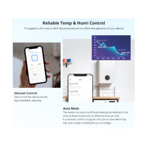 GloboStar® 80078 SONOFF TH Elite THR320D Smart WiFi Temperature and Humidity Control RJ9 4P4C AC 100-240V MAX 20A