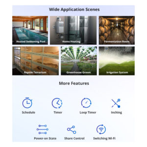 GloboStar® 80078 SONOFF TH Elite THR320D Smart WiFi Temperature and Humidity Control RJ9 4P4C AC 100-240V MAX 20A