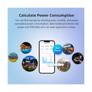 GloboStar® 80079 SONOFF POW Elite POWR316D Smart WiFi Real Time Power Consumption AC 100-240V MAX 16A