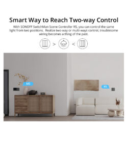 GloboStar® 80089 SONOFF M5-3C-80 SwitchMan Mechanical Smart Switch WiFi & Bluetooth AC 100-240V Max 6A 1320W (2A/Way) 3 Way