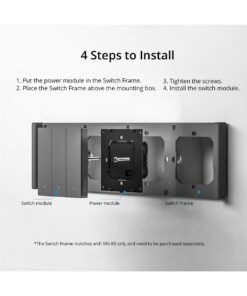 GloboStar® 80089 SONOFF M5-3C-80 SwitchMan Mechanical Smart Switch WiFi & Bluetooth AC 100-240V Max 6A 1320W (2A/Way) 3 Way