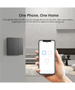 GloboStar® 80089 SONOFF M5-3C-80 SwitchMan Mechanical Smart Switch WiFi & Bluetooth AC 100-240V Max 6A 1320W (2A/Way) 3 Way