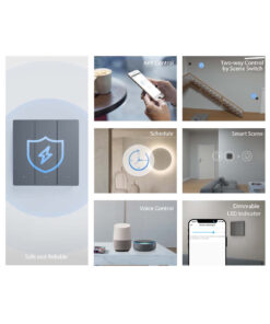 GloboStar® 80089 SONOFF M5-3C-80 SwitchMan Mechanical Smart Switch WiFi & Bluetooth AC 100-240V Max 6A 1320W (2A/Way) 3 Way