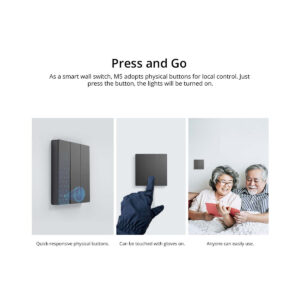 GloboStar® 80089 SONOFF M5-3C-80 SwitchMan Mechanical Smart Switch WiFi & Bluetooth AC 100-240V Max 6A 1320W (2A/Way) 3 Way