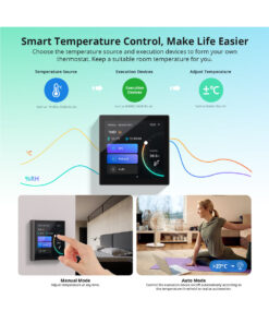 GloboStar® 80095 SONOFF NSPanel86PW Wi-Fi & Zigbee 3.0 Smart Scene Wall Switch (86/EU Type) – AC 100-240V – Integrated HMI Touch Panel – Smart Controller & Gateway for All Smart Devises