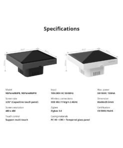 GloboStar® 80095 SONOFF NSPanel86PW Wi-Fi & Zigbee 3.0 Smart Scene Wall Switch (86/EU Type) – AC 100-240V – Integrated HMI Touch Panel – Smart Controller & Gateway for All Smart Devises