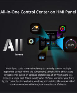 GloboStar® 80096 SONOFF NSPanel-EUW – Wi-Fi Smart Scene Wall Switch (86/EU Type) – Integrated HMI Touch Panel – Smart Controller & Gateway for All Smart Devises