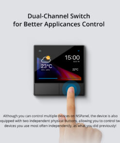 GloboStar® 80096 SONOFF NSPanel-EUW – Wi-Fi Smart Scene Wall Switch (86/EU Type) – Integrated HMI Touch Panel – Smart Controller & Gateway for All Smart Devises