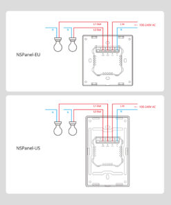 GloboStar® 80096 SONOFF NSPanel-EUW – Wi-Fi Smart Scene Wall Switch (86/EU Type) – Integrated HMI Touch Panel – Smart Controller & Gateway for All Smart Devises