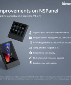 GloboStar® 80096 SONOFF NSPanel-EUW – Wi-Fi Smart Scene Wall Switch (86/EU Type) – Integrated HMI Touch Panel – Smart Controller & Gateway for All Smart Devises