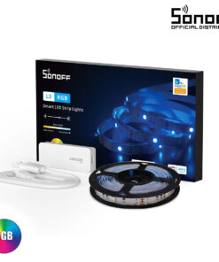 GloboStar® 80098 SONOFF L3-5M RGB Smart LED Strip Light WiFi 2.4GHz 90 SMD/M 5050 5m Roll & Power Adapter DC 5V Max 10W