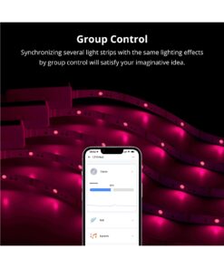 GloboStar® 80098 SONOFF L3-5M RGB Smart LED Strip Light WiFi 2.4GHz 90 SMD/M 5050 5m Roll & Power Adapter DC 5V Max 10W