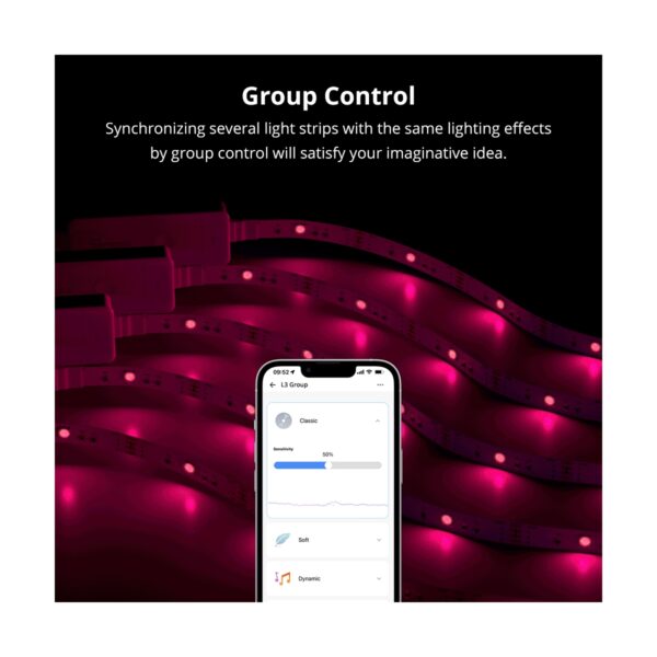 GloboStar® 80098 SONOFF L3-5M RGB Smart LED Strip Light WiFi 2.4GHz 90 SMD/M 5050 5m Roll & Power Adapter DC 5V Max 10W