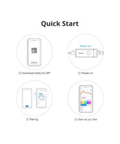 GloboStar® 80098 SONOFF L3-5M RGB Smart LED Strip Light WiFi 2.4GHz 90 SMD/M 5050 5m Roll & Power Adapter DC 5V Max 10W