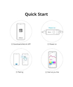 GloboStar® 80099 SONOFF L3-5M-PRO RGBIC Digital IC RGB Smart LED Strip Light WiFi 2.4GHz 90 SMD/M 5050 5m Roll & Power Adapter DC 5V Max 10W