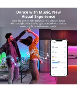 GloboStar® 80099 SONOFF L3-5M-PRO RGBIC Digital IC RGB Smart LED Strip Light WiFi 2.4GHz 90 SMD/M 5050 5m Roll & Power Adapter DC 5V Max 10W