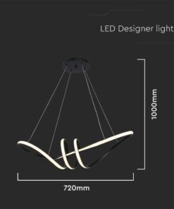 Κρεμαστό Φωτιστικό LED 24W Μαύρο V-TAC 3240lm Θερμό Λευκό 3000K – 8010
