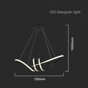 Κρεμαστό Φωτιστικό LED 24W Μαύρο V-TAC 3240lm Θερμό Λευκό 3000K – 8010