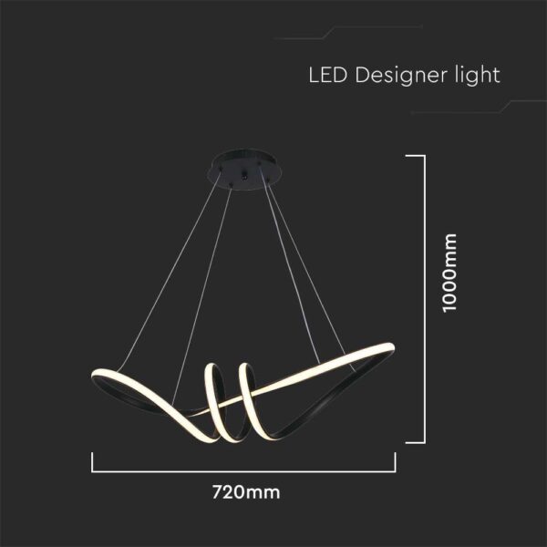 Κρεμαστό Φωτιστικό LED 24W Μαύρο V-TAC 3240lm Θερμό Λευκό 3000K – 8010