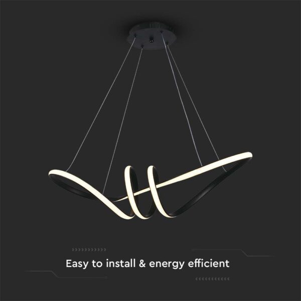 Κρεμαστό Φωτιστικό LED 24W Μαύρο V-TAC 3240lm Θερμό Λευκό 3000K – 8010