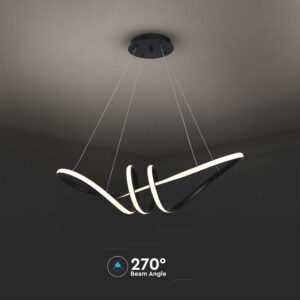Κρεμαστό Φωτιστικό LED 24W Μαύρο V-TAC 3240lm Θερμό Λευκό 3000K – 8010