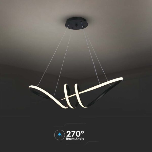 Κρεμαστό Φωτιστικό LED 24W Μαύρο V-TAC 3240lm Θερμό Λευκό 3000K – 8010