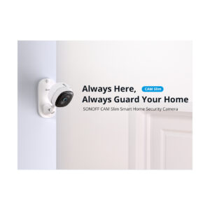 GloboStar® 80105 SONOFF S-CAM Slim Smart Home Security Camera WiFi 2.4GHz 1080P 130° Two Way Audio – Local & Cloud Storage – Nigh Vision – Motion Detection – Motion Alarm DC 5V 1A