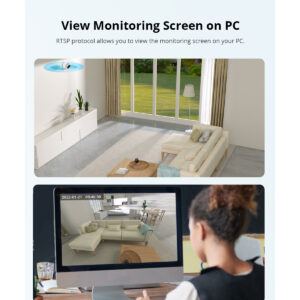 GloboStar® 80105 SONOFF S-CAM Slim Smart Home Security Camera WiFi 2.4GHz 1080P 130° Two Way Audio – Local & Cloud Storage – Nigh Vision – Motion Detection – Motion Alarm DC 5V 1A