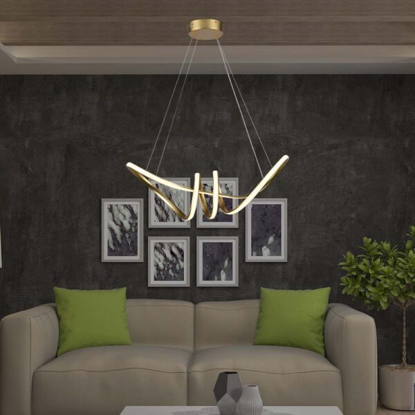 Κρεμαστό Φωτιστικό LED 24W Χρυσό V-TAC 3240lm Θερμό Λευκό 3000K – 8011