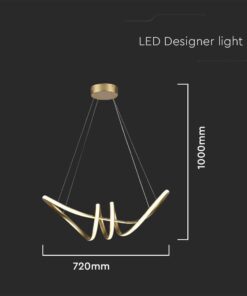 Κρεμαστό Φωτιστικό LED 24W Χρυσό V-TAC 3240lm Θερμό Λευκό 3000K – 8011