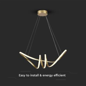 Κρεμαστό Φωτιστικό LED 24W Χρυσό V-TAC 3240lm Θερμό Λευκό 3000K – 8011