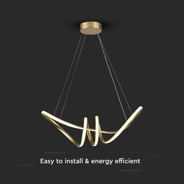 Κρεμαστό Φωτιστικό LED 24W Χρυσό V-TAC 3240lm Θερμό Λευκό 3000K – 8011