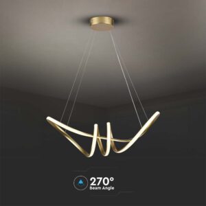 Κρεμαστό Φωτιστικό LED 24W Χρυσό V-TAC 3240lm Θερμό Λευκό 3000K – 8011