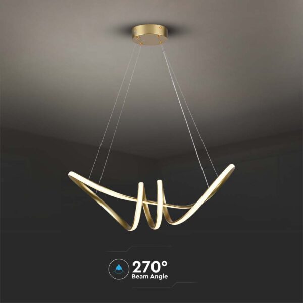Κρεμαστό Φωτιστικό LED 24W Χρυσό V-TAC 3240lm Θερμό Λευκό 3000K – 8011