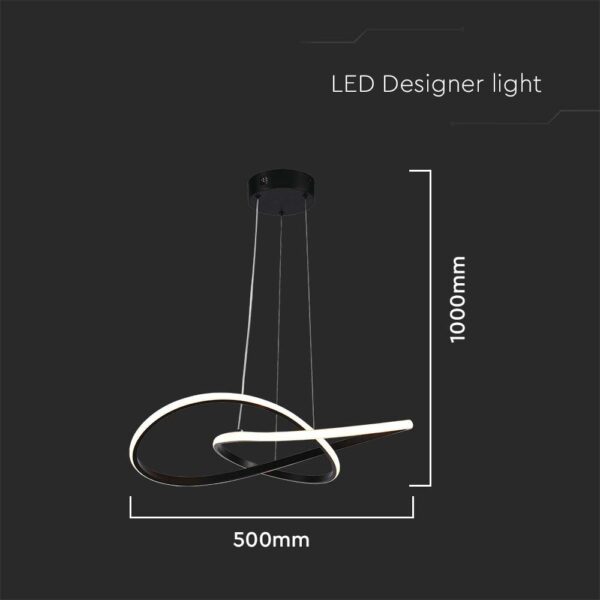 Κρεμαστό Φωτιστικό LED 20W Μαύρο V-TAC 2540lm Θερμό Λευκό 3000K – 8012