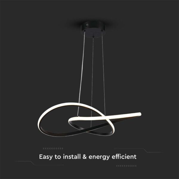 Κρεμαστό Φωτιστικό LED 20W Μαύρο V-TAC 2540lm Θερμό Λευκό 3000K – 8012