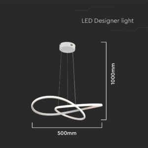 Κρεμαστό Φωτιστικό LED 20W Λευκό V-TAC 2540lm Θερμό Λευκό 3000K – 8013
