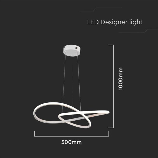 Κρεμαστό Φωτιστικό LED 20W Λευκό V-TAC 2540lm Θερμό Λευκό 3000K – 8013