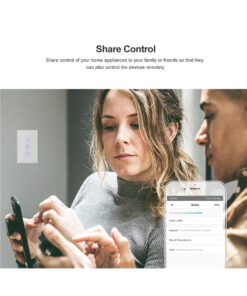 GloboStar® 80130 SONOFF T2EU1C-RF – 433MHz Wireless Smart Wall Touch Button Switch AC 100-240V Max 2A (2A/Way) 1 Way – RF Series