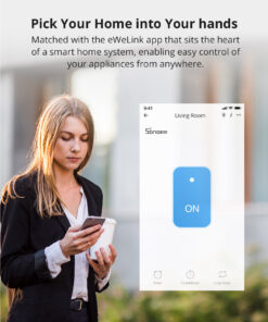 GloboStar® 80130 SONOFF T2EU1C-RF – 433MHz Wireless Smart Wall Touch Button Switch AC 100-240V Max 2A (2A/Way) 1 Way – RF Series