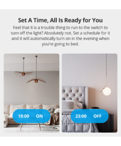 GloboStar® 80131 SONOFF T2EU2C-RF – 433MHz Wireless Smart Wall Touch Button Switch AC 100-240V Max 4A (2A/Way) 2 Way – RF Series