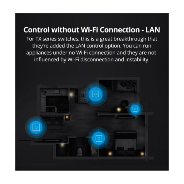 GloboStar® 80131  SONOFF T2EU2C-RF – 433MHz Wireless Smart Wall Touch Button Switch AC 100-240V Max 4A (2A/Way) 2 Way – RF Series