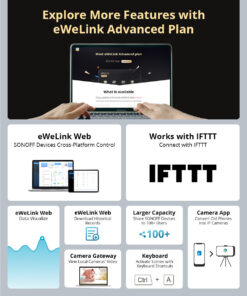 GloboStar® 80131 SONOFF T2EU2C-RF – 433MHz Wireless Smart Wall Touch Button Switch AC 100-240V Max 4A (2A/Way) 2 Way – RF Series