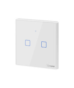 GloboStar® 80131 SONOFF T2EU2C-RF – 433MHz Wireless Smart Wall Touch Button Switch AC 100-240V Max 4A (2A/Way) 2 Way – RF Series