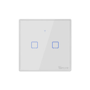 GloboStar® 80131  SONOFF T2EU2C-RF – 433MHz Wireless Smart Wall Touch Button Switch AC 100-240V Max 4A (2A/Way) 2 Way – RF Series