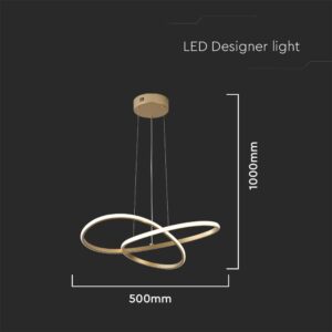 Κρεμαστό Φωτιστικό LED 20W Χρυσό V-TAC 2540lm Θερμό Λευκό 3000K – 8014